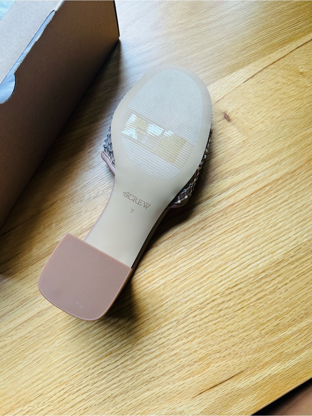 J. Crew Mesh Rhinestone Mule Heels. Size 7. NEW IN BOX! - Picture 6 of 8